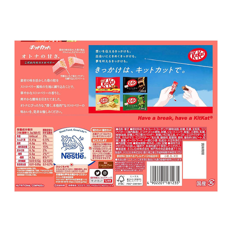 Nestle Japan KitKat Mini Chocolate Strawberry Flavor 10 Bars