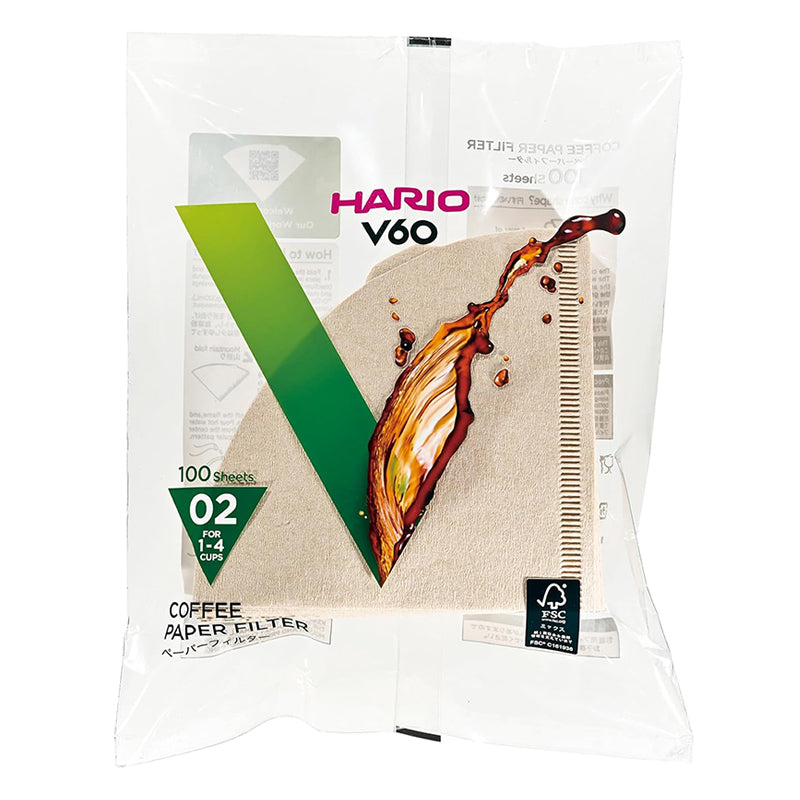 Hario V60 Coffee Filter Paper Size 02 Natural Brown VCF-02-100M