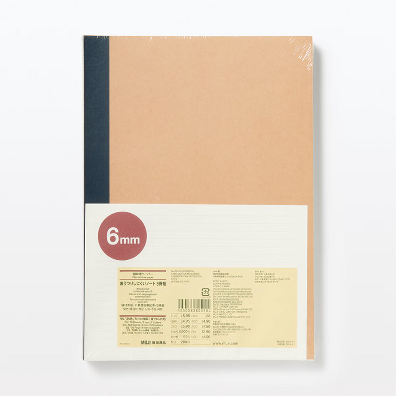 Muji Notebooks B5 Set of 5